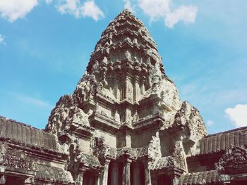 Low angle view of temple against sky