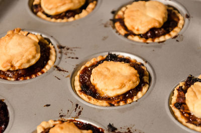 High angle view of cupcakes