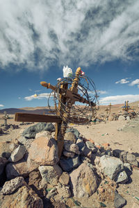 Man working on rock