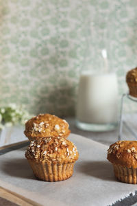 Close-up of cookies on table