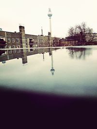 View of river with buildings in background