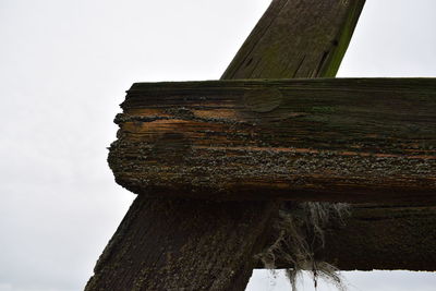 Close-up of architectural column against sky