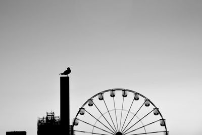 Low angle view of ferris wheel against clear sky