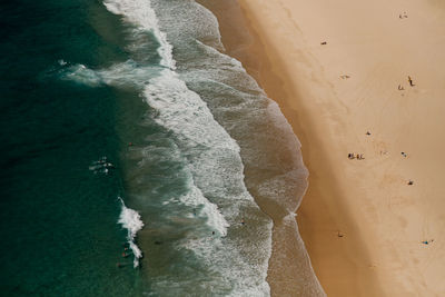 Helicopter view on a beach in australia, pacific ocean