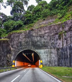 Bridge over road in tunnel