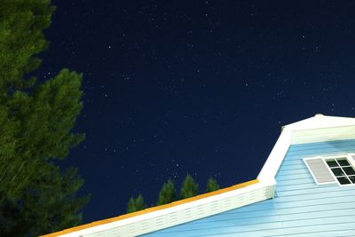 Low angle view of built structure against blue sky