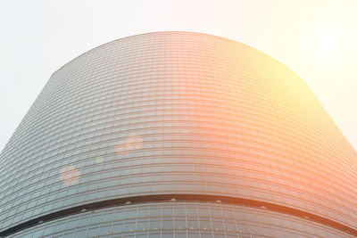 Low angle view of modern building against clear sky