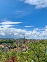 High angle view of townscape against sky