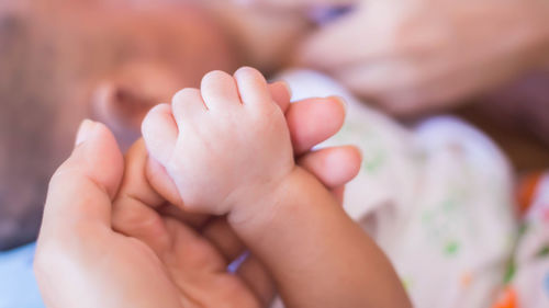 Close-up of baby hand