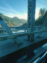 Bridge over river against sky