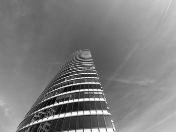 Low angle view of modern building against sky