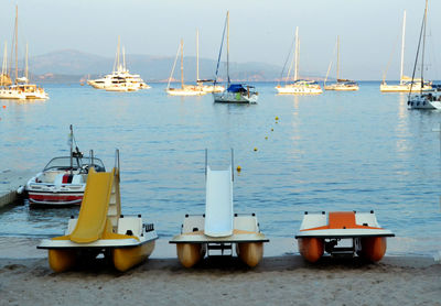 Boats in sea