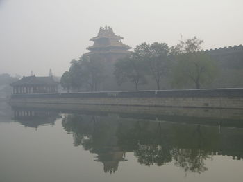 Reflection of built structures in water