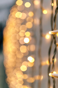 Defocused image of illuminated lights at night