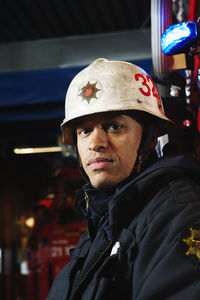 Portrait of fire fighter