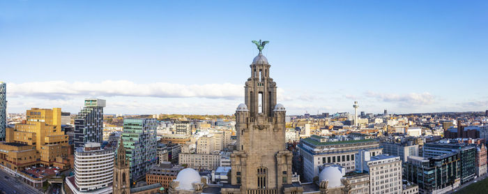 View of buildings against sky in city