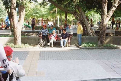 People sitting in park