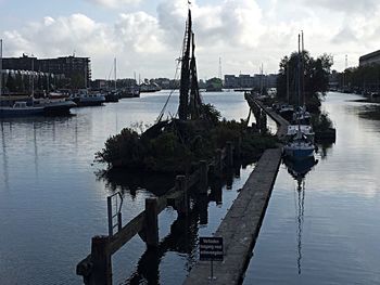 Boats in harbor