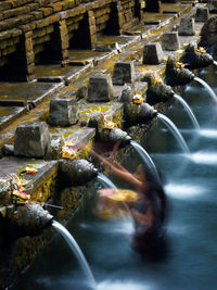 Water flowing through rocks