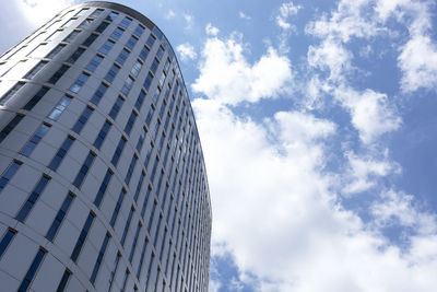 Low angle view of modern building against sky