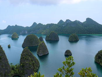 Scenic view of sea at raja ampat, indonesia