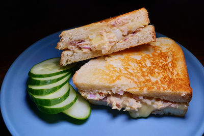 Close-up of bread on plate