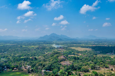 High angle view of landscape against sky