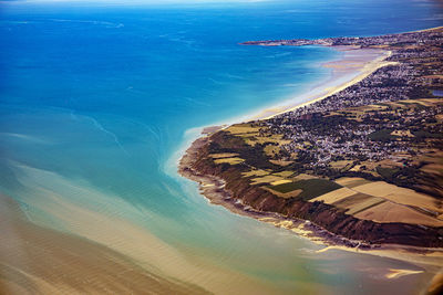 High angle view of beach