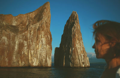 Rock formation in sea