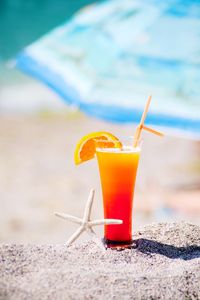 Close-up of drink on glass