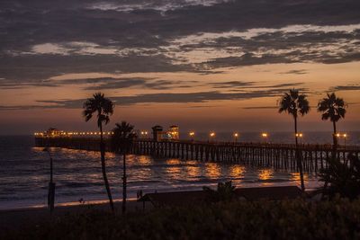 Scenic view of sea at sunset