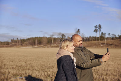 Couple taking selfie