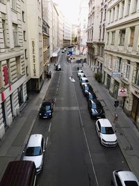 High angle view of city street