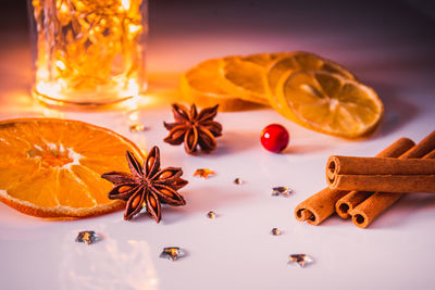 Close-up of food on table