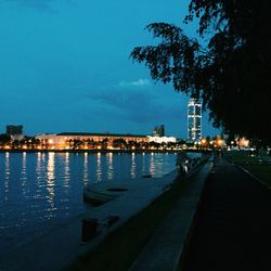 Illuminated city at night