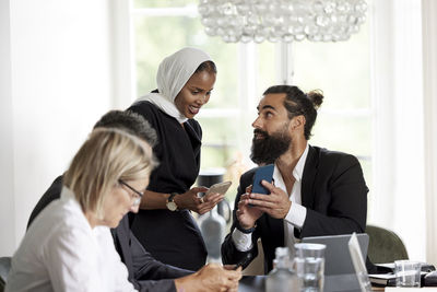 Business people talking in boardroom