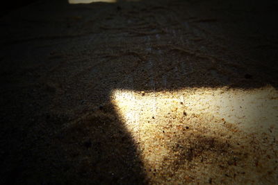 High angle view of shadow on road