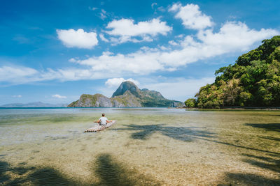 Scenic view of beach against sky