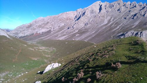 Scenic view of mountains against sky