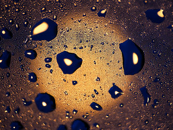 Full frame shot of wet glass