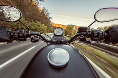 View of motorcycle on road