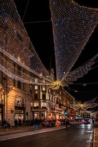 Illuminated city at night