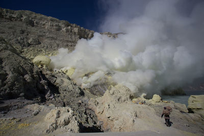 Panoramic view of volcanic landscape