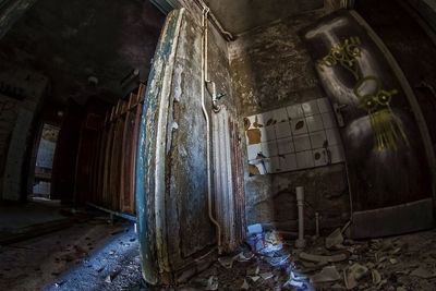 Interior of abandoned building