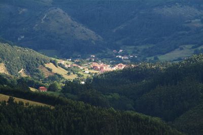 High angle view of village