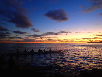 Scenic view of sea at sunset