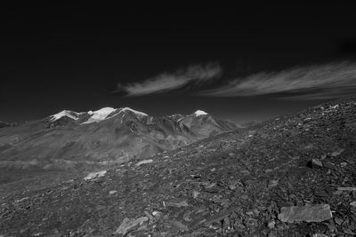 Low angle view of mountains against sky