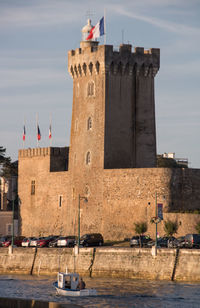 Arundel's tower and the entrance to the port of les sables d'olonne in vendée