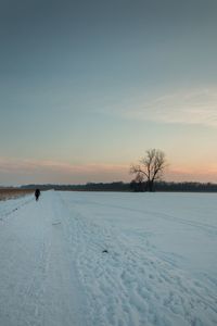 Scenic view of snow covered landscape