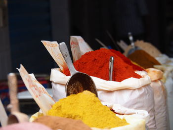 Close-up of food on table at market stall